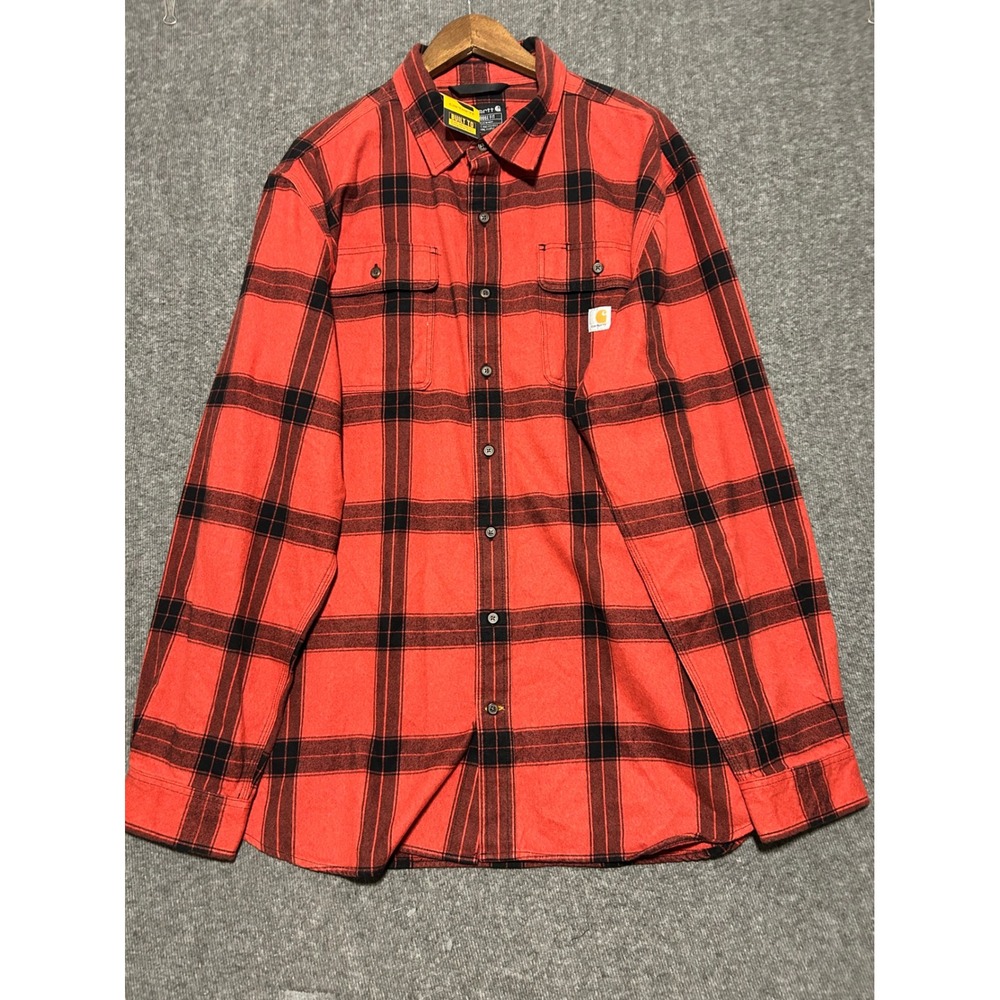 Carhartt plaid XL tall Loose Fit Heavyweight Flannel Long Sleeve Shirt TW4451-M